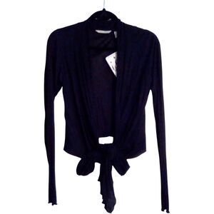 Derek Heart Black Whimsigoth Witchy Minimalist Versatile Sheer Shrug Wrap Large